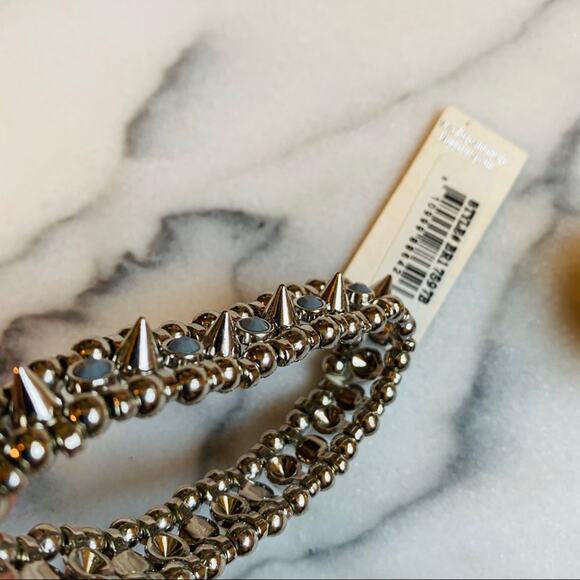 Set of TWO! Cära Silver Spiked & Studded Stretchy Bracelets - Picture 5 of 5